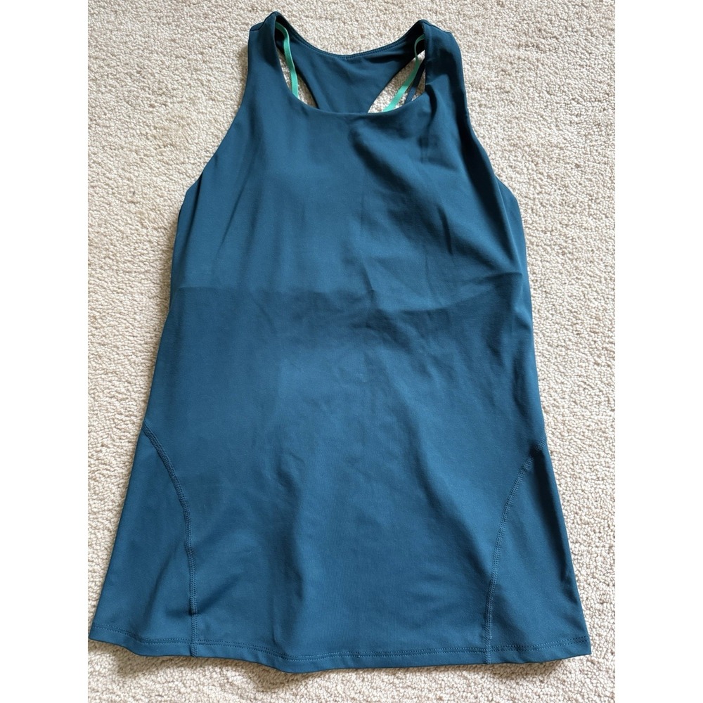 Fabletics Women's Kessler Built In Bra Tank Top Blue Teal Strappy Size Large?